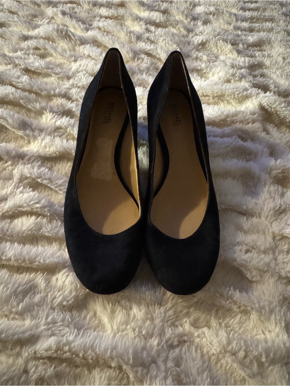 Michael Kors Black Suede Round-Toe Pumps